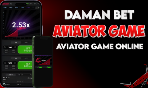 A picture of two cellphones showing the Aviator game on Daman Bet Aviator.