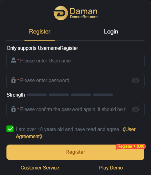 DAMANBET Bonus. REGISTER, 