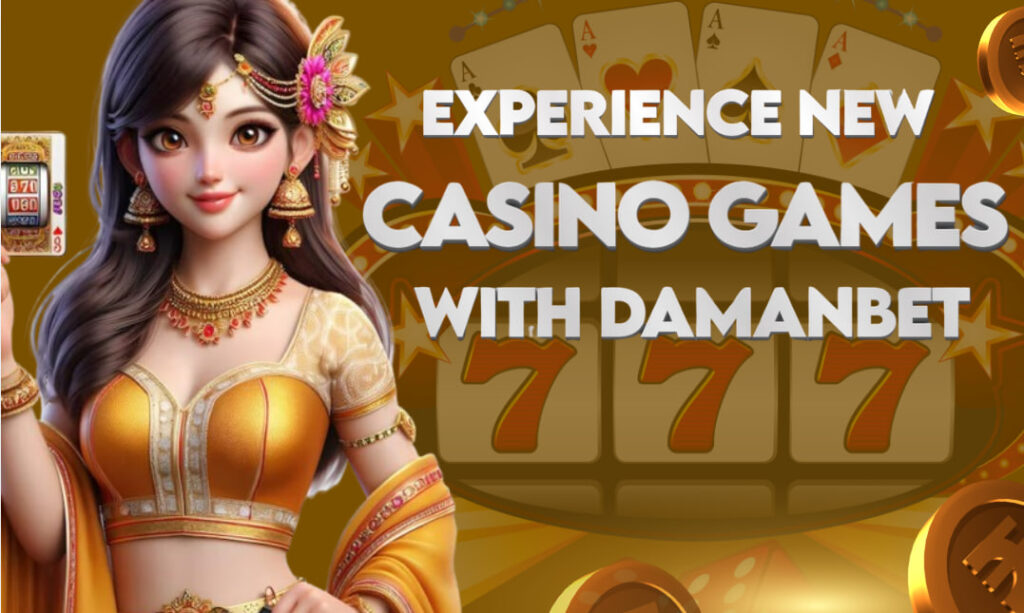 A picture of a woman holding cards, pointing out that the new free casino games are from DamanBet.